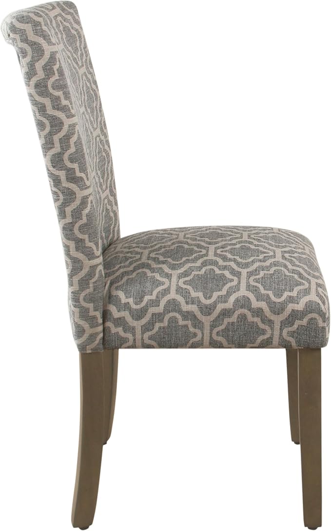 HomePop Parsons Classic Upholstered Accent Dining Chair, Pack of 2, Grey