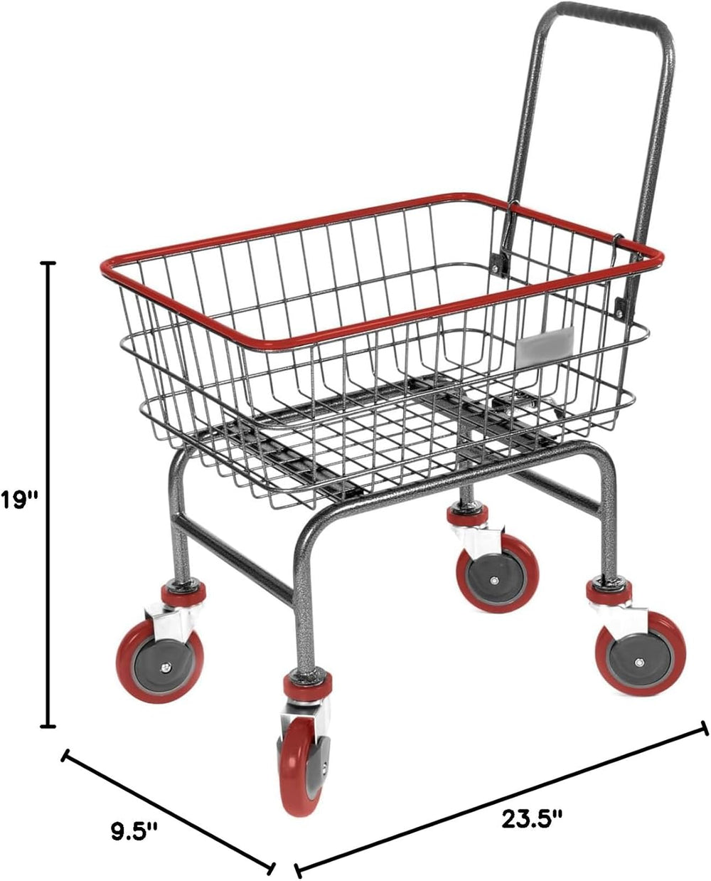 Rolling Laundry Cart with Wheels, Metal Wire Basket, Heavy Duty Utility Cart ...