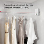 JOOM Retractable Clothesline Heavy Duty Clothes Drying Laundry Line Wall Mounted Easy Hanging Clothes Drying Laundry Line Retracting Hanging Lock to Prevent Sagging (Flat,White)