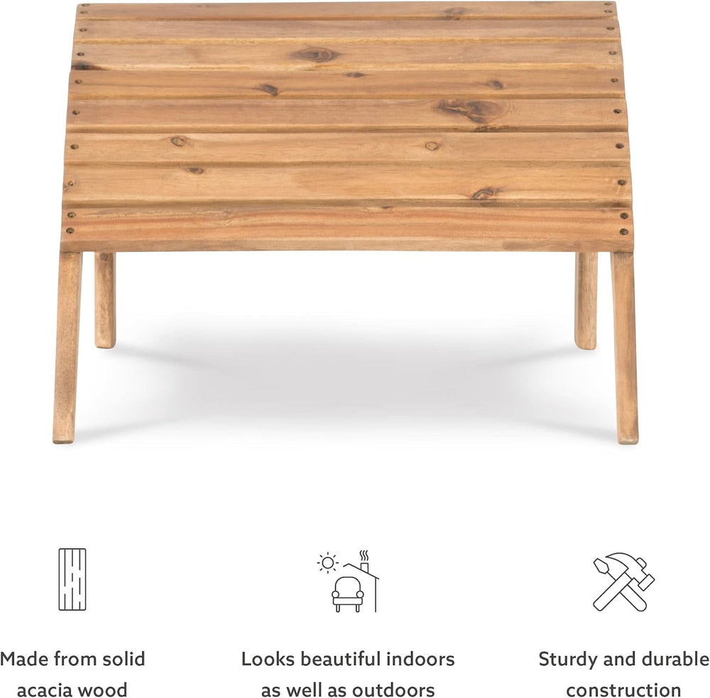 Linon Home Dcor Linon Adirondack Woodstock Ottoman, Teak Stain, Acorn, 21.6&q...