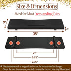 Stylish Black Bamboo Bathtub Tray Caddy with Adjustable Legs, Minimalistic Design Bath Tray for Tub, Bathtub Accessories, Fits Most Free Standing Bath Tubs, Idea for Women