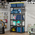 32" W Garage Shelving,5-Tier Heavy Duty Shelving Unit,3000LBS Adjustable Metal Storage Shelves,Storage Rack Units for Industrie,Shed,Warehouse,Basement,Black,32" W x 16" D x 63" H