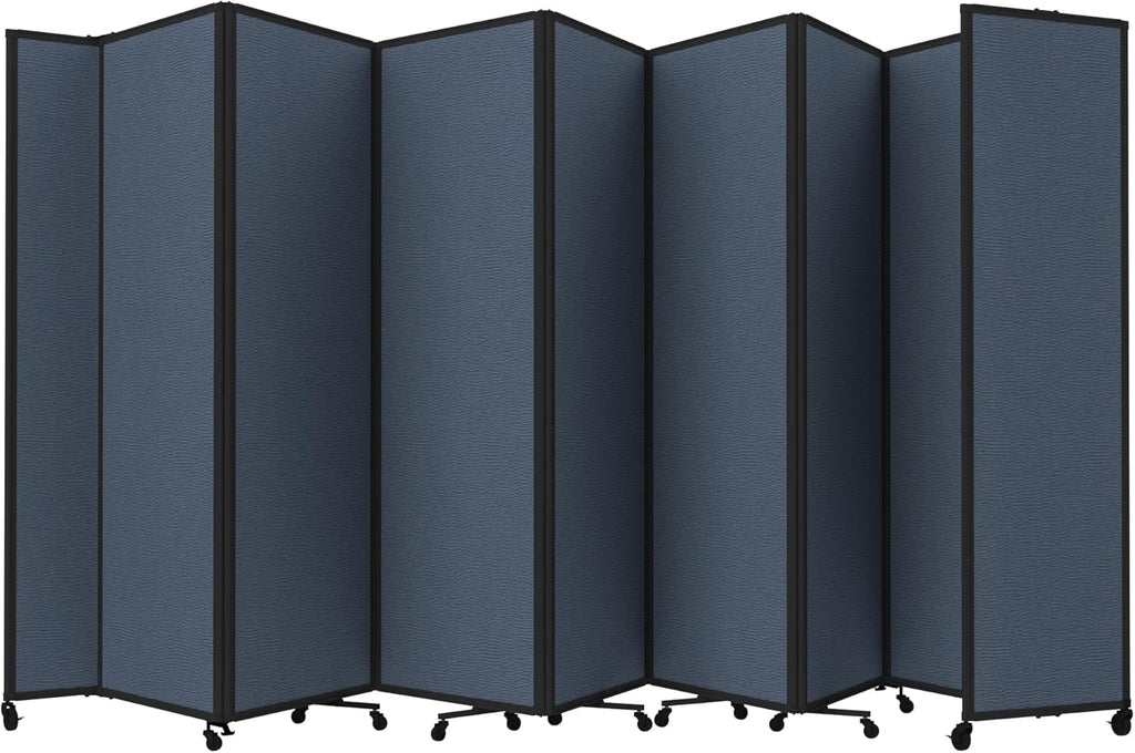 Versare Room Divider 360 Portable Wall Partition | Folding Panels | Large Freestanding Divider | Locking Wheels | Temporary Room Separator
