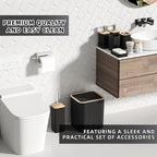 Bathroom Set - 25PC Black Bathroom Set with Shower Curtain and Rugs, Bathroom Accessories Set, Black Shower Curtain Set with Bathroom Trash Can
