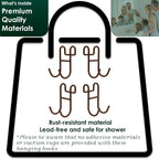 Bronze Shower Caddy - 4 Pack Open Shelf Hooks for Loofah, Razor, Shower Accessories