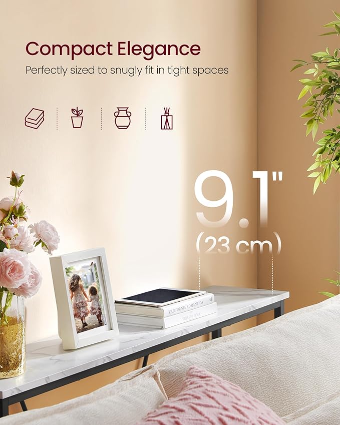 VASAGLE Console Sofa Table, Narrow Entryway Table, for Living Room, Bedroom, ...