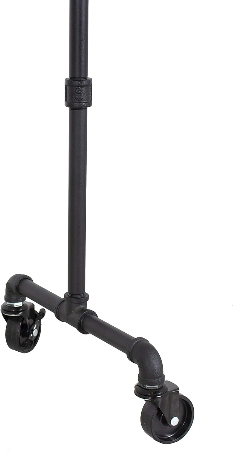 William Roberts Vintage Industrial Heavy Duty Hanging Rod Garment Rolling Closet Organizer Rack (48 in., Wheels)
