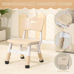 Kids Table and 2 Chairs Set, Height Adjustable Toddler Chairs, Graffiti Desktop Study With Anti-Slip Foot Covers, Children Activity Set for Ages 2-10