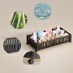 Bamboo Under Bed Storage with Wheels,Rolling Underbed Shoe Organizer Box for Shoes,Blankets,Toys,Clothes Container Space-Saving Bins for Bedroom,Closet,Dorm,Nursery