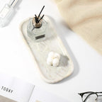 Koville Marble Tray, 10"x5" Marble Vanity Tray for Bathroom Countertop Kitchen Sink, Rectangular Stone Tray for Perfume Fragrance Jewelry Organizer, Decorative Catchall Tray(Bianco Palomino)