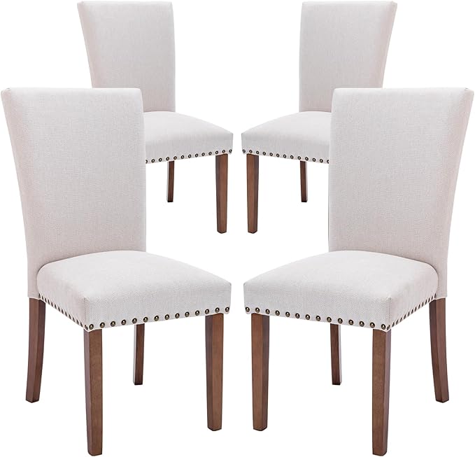 COLAMY Upholstered Parsons Dining Chairs Set of 4, Fabric Dining Room Kitchen...