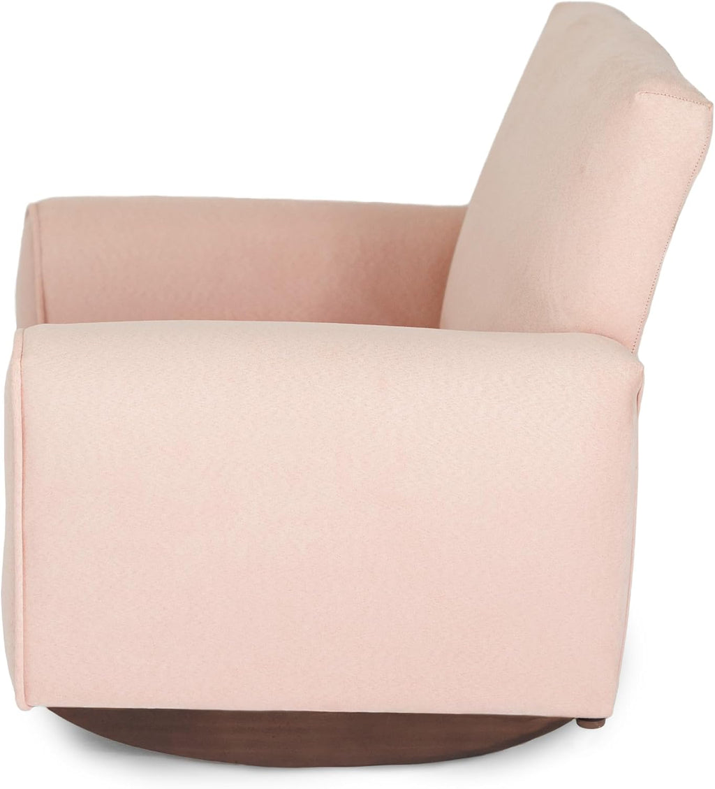 Toddler Personalized Armchair, Kids Upholstered Rocking Chair with Personalization, Toddler Chair with Personalized Name, Comfy Child Armchair, (Blush Suede, Rockers)