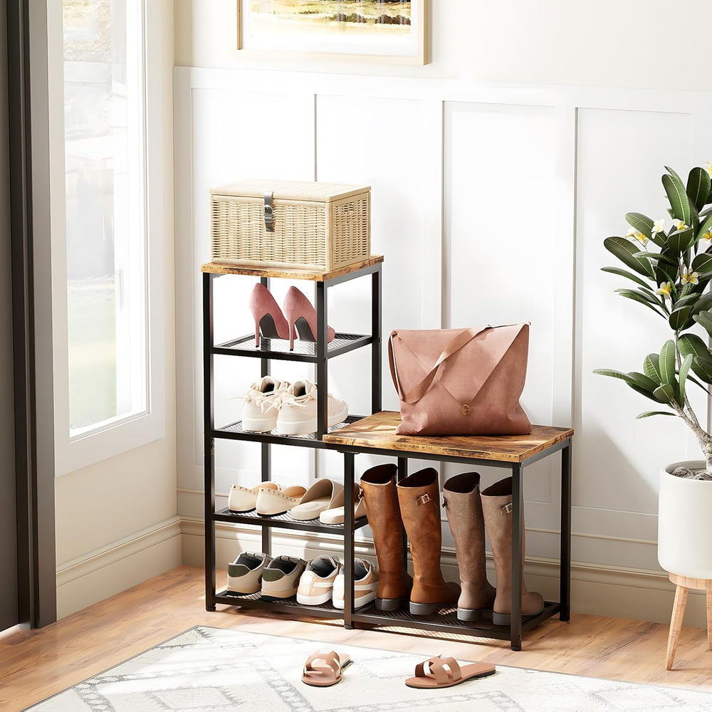 Shoe Rack Bench for Entryway,Free Standing Shoe Storage Organizer for Front D...