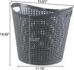 Kiddream 6 Pack Plastic Laundry Clothes Hamper Baskets, Large Storage Baskets for Organizing, 30 Liters Capacity, Dark Grey