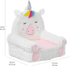 Amazon Basics Children's Plush Toddler Chair for Bedroom, Easy to Clean, Unicorn, Medium, Multicolor