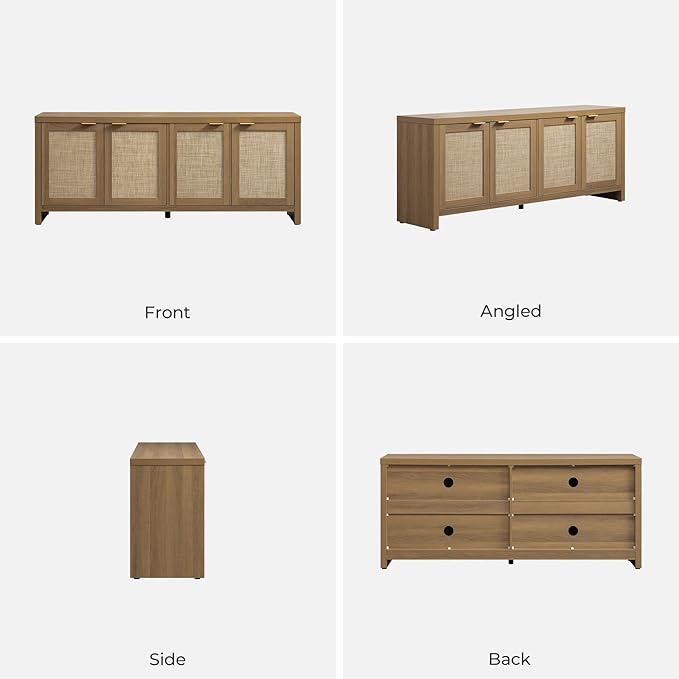 SICOTAS TV Stand for Living Room Boho Entertainment Center for Bedroom with 4...