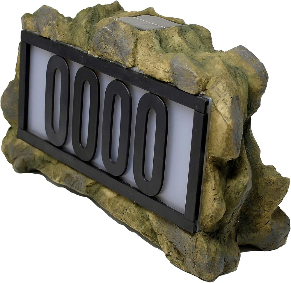 Nature's Mark Solar Power Lighted House Numbers Address Sign - LED Illumi...