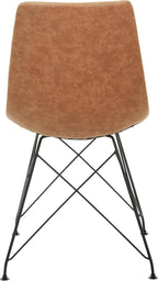 OSP Home Furnishings Trenton Modern Dining Chairs, Set of 2, Sand Faux Leather