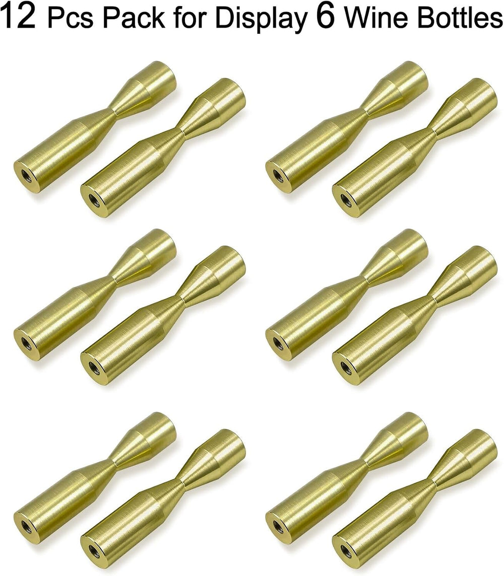 GeLive Gold Wine Pegs for Wall Mounted Wine Bottle Holder Vino Pins for 6 Bot...
