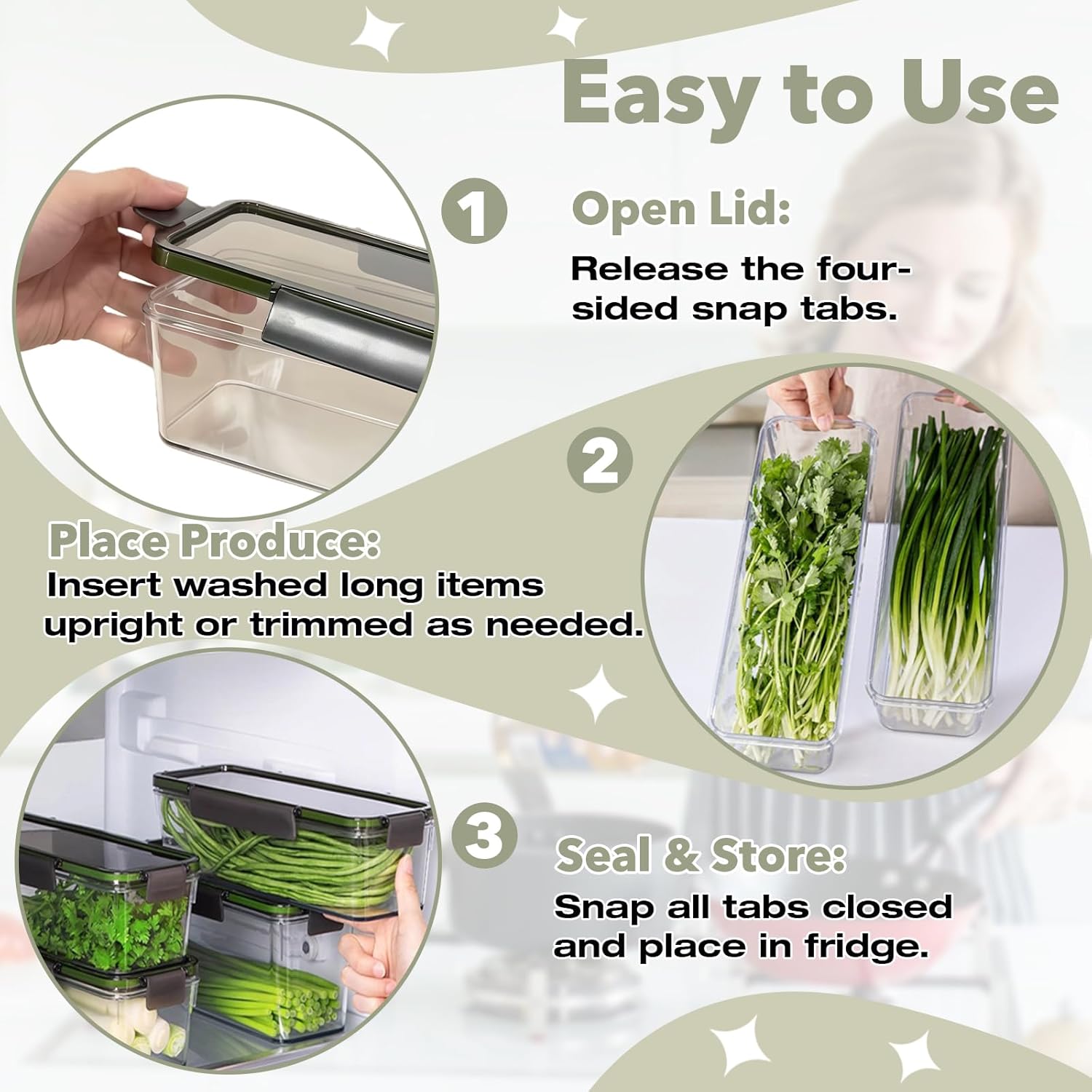 Upgraded Celery Keeper for Refrigerator – 3cm Deeper, BPA-Free Vegetable Storage Container with Reinforced Locking Lid, Durable PP Bin for Fresh Celery, Carrots & Cucumbers