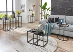 HAKU Möbel Flower column set of 3, metal, black, W 22 x D 22 x H 61 cm/W 26 x D 26 x H 66 cm/W 30 x D 30 x H 71 cm