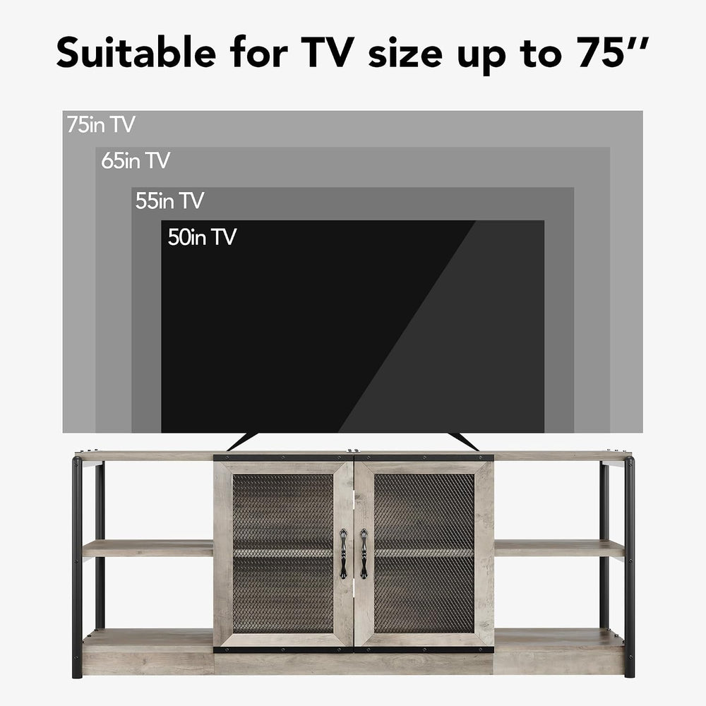 Amyove TV Stand for 65+ Inch TV, Industrial Entertainment Center TV Media Con...