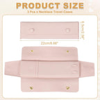 uxcell 3 Pcs Microfiber Necklace Travel Case, Necklace Pouch Storage Bag Microfiber Jewelry Travel Organizer Tangle Free for Women Gift, Pink