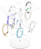 Bigfety Bracelet Holder Organizer, 2 Tier Acrylic Bracelet Display Stand for Women