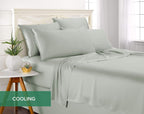 King Pillowcases by Pure Bamboo, Genuine 100% Organic Viscose Derived from Bamboo, Luxuriously Soft & Cooling, Double Stitching, Envelope Closure (2 King Pillowcases, Sea Glass)