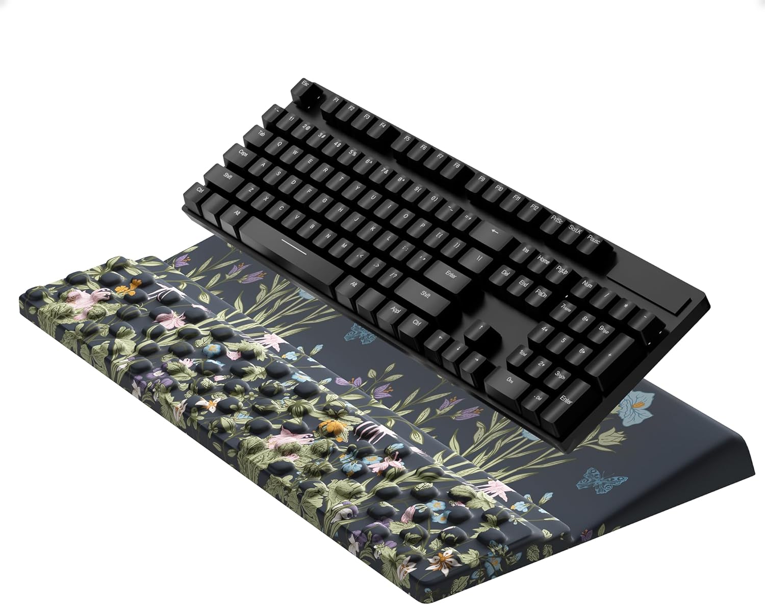 Ospelelf Keyboard Stand Pad with Wrist Rest, Comfy Ergonomic Keyboard Riser Holder for Office Home