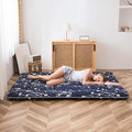 MAXYOYO Japanese Floor Mattress Futon Mattress, 4" Thicken Tatami Mat Sleeping Pad Foldable Roll Up Mat Boys Girls Dormitory Pad Kids Floor Lounger Pillow Bed, Charcoal Grey, Queen Size