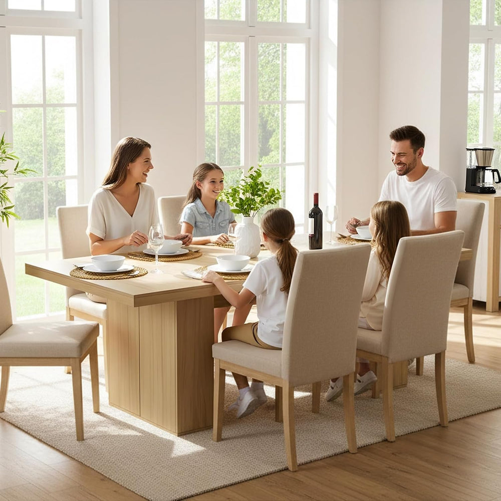 Dining Table for 4-12 People, Modern Wood Kitchen Table with Storage Cabinets...