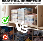 10Pcs Stackable Closet Organizer & Shirt Folding Board Bundle | Space-Savin Closet Organizers and Storage , Foldable ,Ideal for Tshirts ,Sweater ,Pants Storage in Bedroom and Dormroom Black