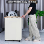 Lagre Laundry Basket with Wheels, Laundry Hamper with Lid, 160L Clothes Hamper for Laundry with 3 Liner Bags, for Laundry Room, Bedroom, Dormitory Organization,Beige
