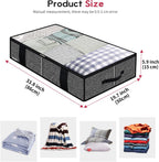 Onlyeasy Underbed Fabric Storage Bags Organizer with 4 Handles, 2 Zippers and Large Clear Window, for Clothes, Blankets, Bedding, Foldable with Sturdy Structure, 2 Pack, Linen-like Black, MXAUBBSS2P