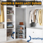SpaceAid 3 Tier Rotating Shoe Rack Tower, Spinning Shoe Display Lazy Susan, Revolving 360 Shoe Rack Storage Round Carousel, Vertical Handbag Rotate Shoes Closet Organization (3-Tier Gray)
