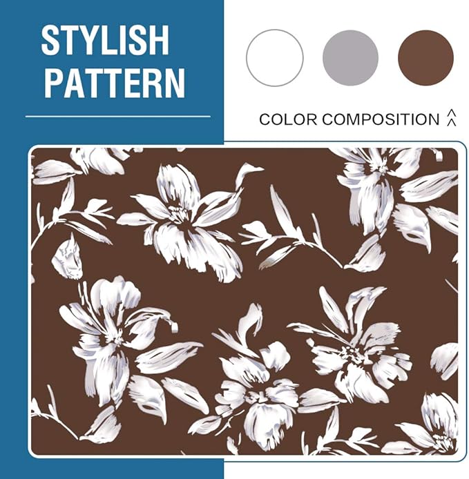 H.VERSAILTEX Stretch Dining Chair Covers Set of 4 Chair Covers for Dining Room Parsons Chair Slipcover Chair Protectors Covers Dining, Feature Modern Floral Printed Design, Chocolate