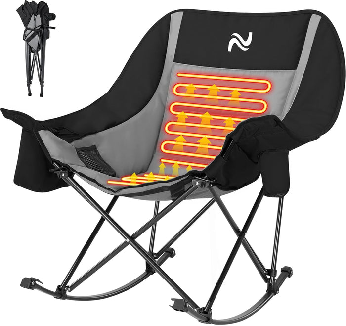 ABORON Oversized Rocking Chair for Adults, Heavy Duty Camping Chair, 400lbs