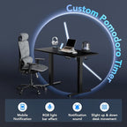HUANUO 55 inch Electric Standing Desk with Smart APP, Alexa & Google Voice Control, Wi-Fi, Adjustable Height, 6 Memory Settings, Sedentary Reminder, Posture & Neck Care, Sit-Stand Desk, Black