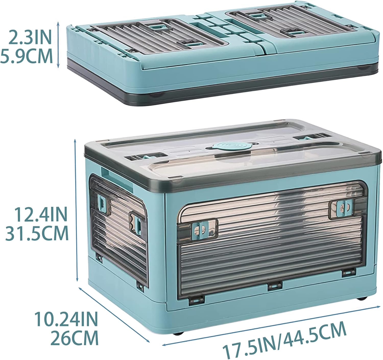 Collapsible Storage Bins,Storage Bins with Lids,Stackable 8.2Gal Folding Storage Box
