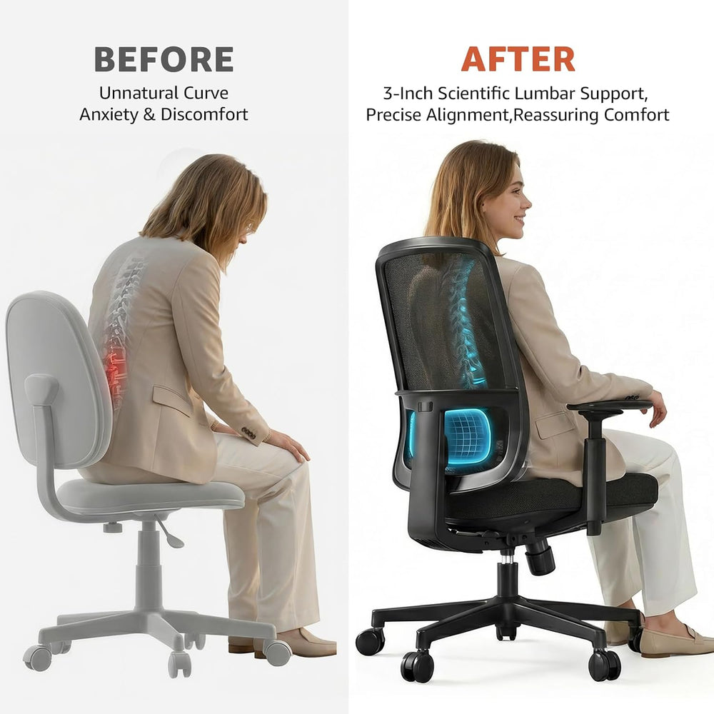 ErgoSift M1 Ergonomic Office Chair with 3.1-Inch Adjustable Seat Depth