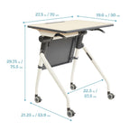 ECR4Kids Nesting Student Desk, Portable Table, Maple/Grey
