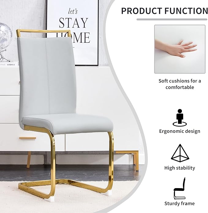 AZmac Modern Leather Dining Chairs Set of 6,Armless Kitchen Chairs,Dining Roo...