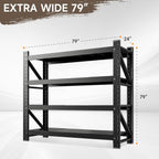7000LBS Metal Garage Shelving Unit 79" W Storage Shelves Heavy Duty 4 Tier Adjustable Garage Storage Racks Industrial Shelving Utility Rack Shelf for Warehouse/Basement 79" Wx24 Dx79 H