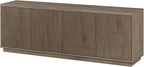 Henn&Hart Fluted TV Stand for TVs up to 75" with 2 Concealed Ribbed Storage Cabinets and Adjustable Shelves for Living Room, Family Room, or Office, Weathered Gray