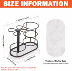 HarJue Toothbrush Holder Stand for Bathroom, Metal Toothbrush Organizer with Marble Base, Toothbrush Storage Collection for Family, Suitable for Home Hotel Countertop Vanity (Medium, Matte Black)