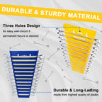 4-Pack Magnetic Wrench Organizer, 48-Slot Wrench Rack Tool Trays, Durable ABS Wrench Holder for Tool Box Drawer Chest, SAE (1/4" to 1-1/16") & Metric (6 to 24mm), Yellow/Blue