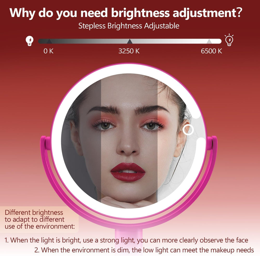 MIYADIVA Makeup Mirror with Lights, 20X Magnifying Mirror with Light and Touc...