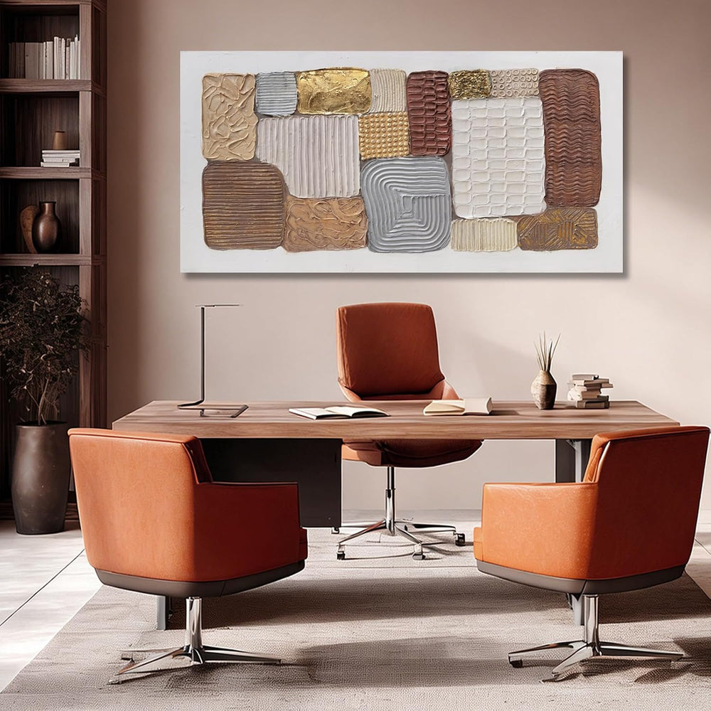Dolidoteart Canvas Wall Art, Large Abstract Wall Art Print in Neutral Brown B...