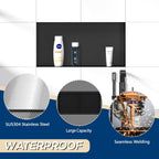 Stainless Steel Shower Niche 24" X 12", No Tile Needed Wall Niche Shower, Recessed Shower Shelf for Bathroom Storage, Matte Black